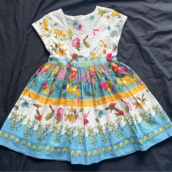 Next UK Watercolor Floral Flower Dragonflies 2 3 2T Easter Dress Portrait Spring - Picture 1 of 5